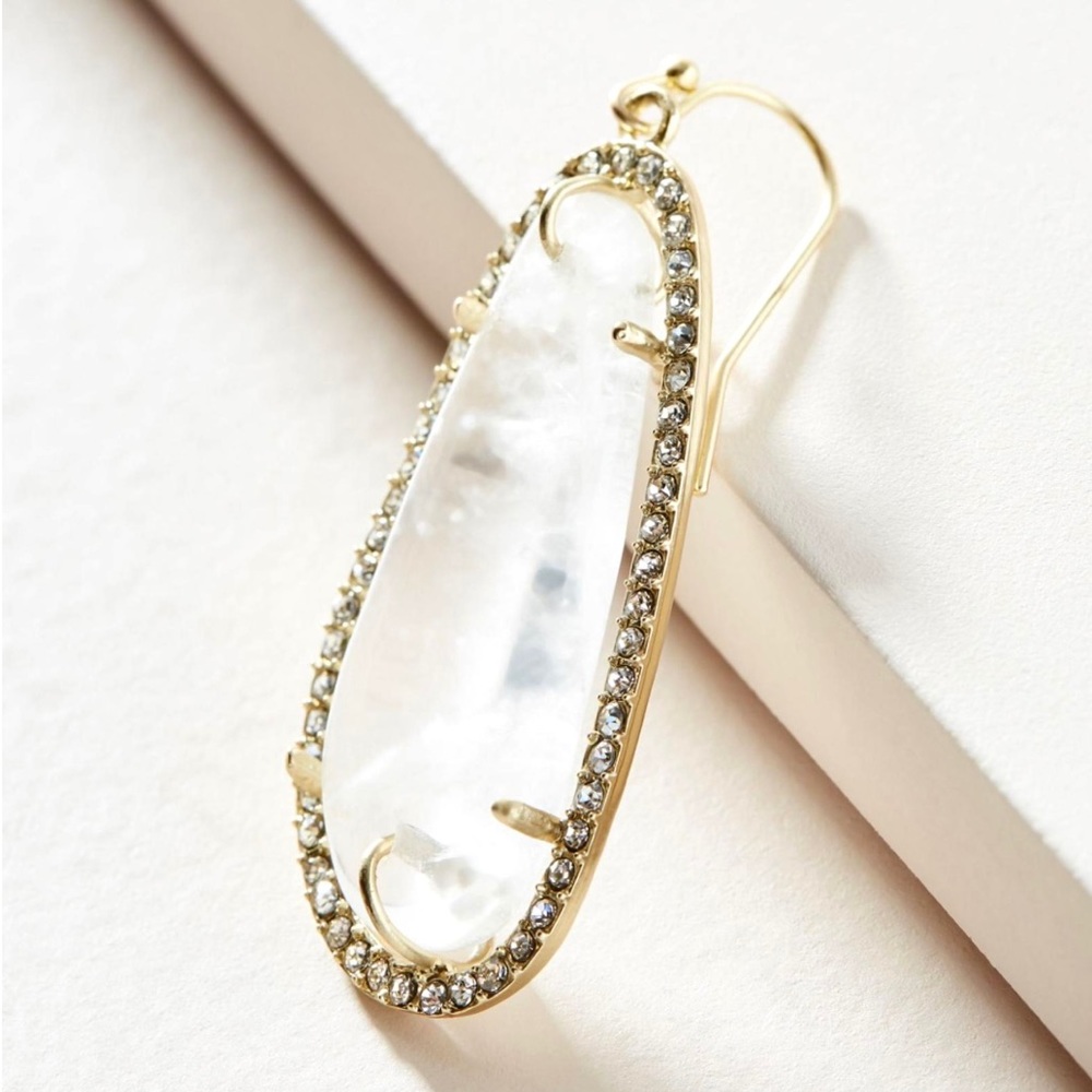 NWT Anthropologie Sohla Moonstone Crystal Earrings - Picture 13 of 14